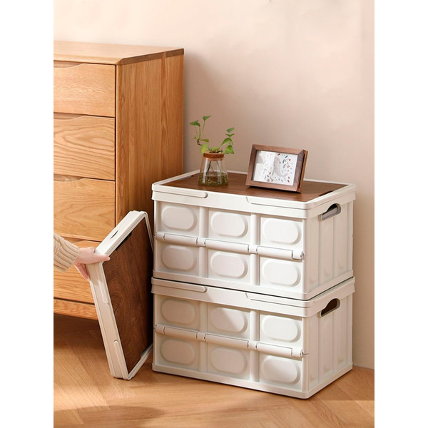 Органайзер складной со столиком и ручками Happy Home HH-001 (белый) 50л.