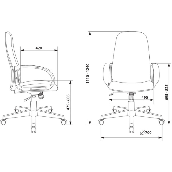 Кресло Бюрократ CH-808AXSN (серый 3C1)
