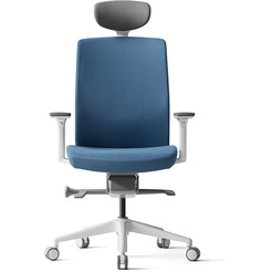 Кресло Bestuhl J2 (бел. рама,спинка-ткань, сиденье-ткань,голубой)