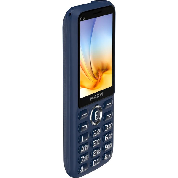 Мобильный телефон Maxvi K15c + ЗУ WC-112 (синий)