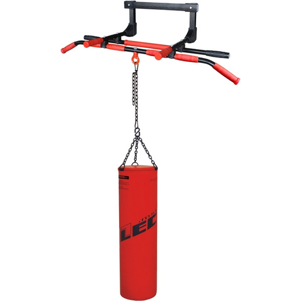 Турник на дверной проем съемный с широким хватом с системой подвески боксерского мешка LECO Home  гп3209