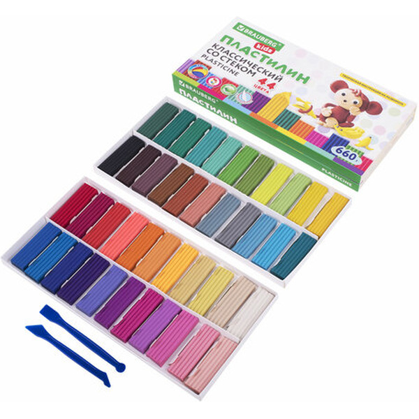 Пластилин BRAUBERG KIDS 106679 (44 цв.)