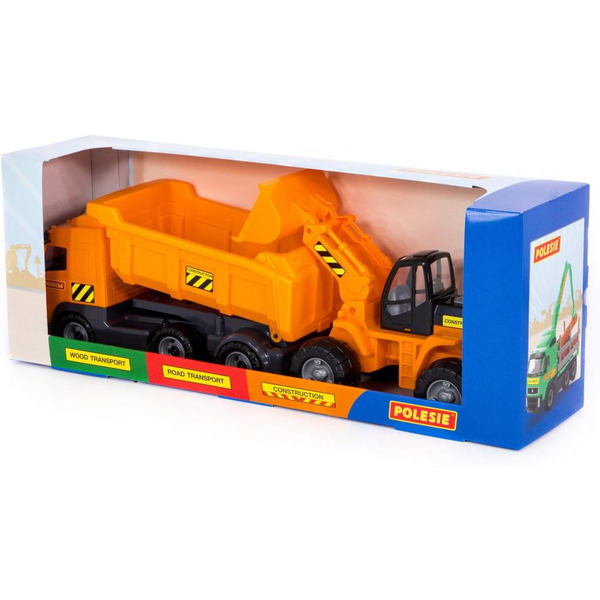 Автомобиль-самосвал с полуприцепом + трактор-погрузчик Полесье 0384 (в коробке)