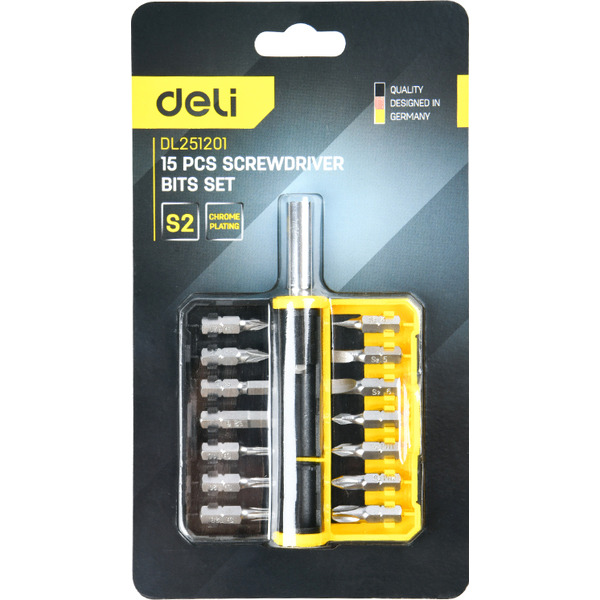 Отвертка с битами Deli EDL251201