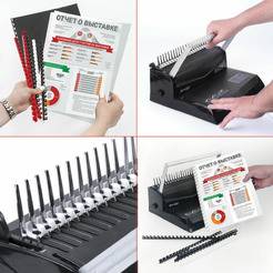 Пластиковые пружины для переплета BRAUBERG A4 38 мм 50 шт 530821 (черный)