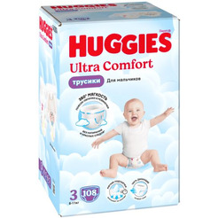 Трусики-подгузники HUGGIES Ultra Comfort Boy Box 3 (108 шт)
