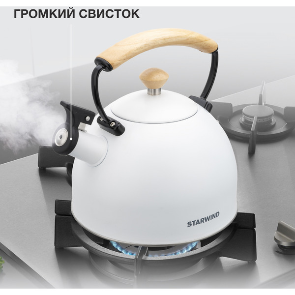 Чайник металлический Starwind SW-CH1712 (белый)