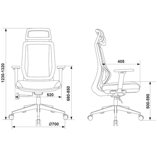 Кресло Бюрократ MC-412N-H (черный, сетка)