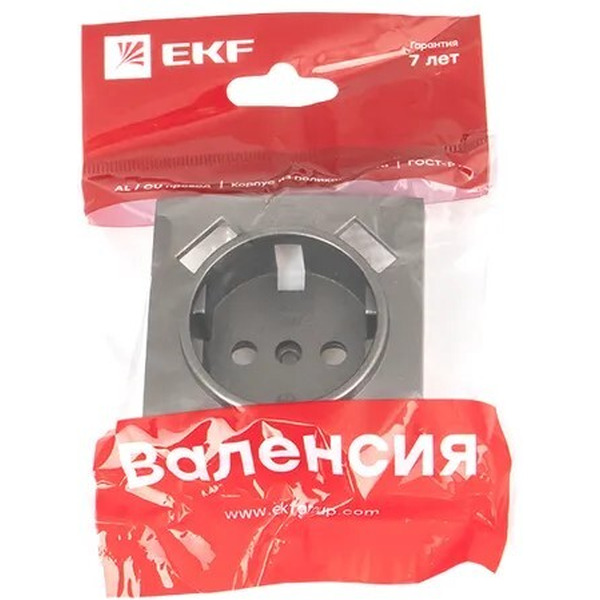 Лицевая панель розетки EKF Валенсия 1-местной 16А графит