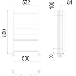 Полотенцесушитель TERMINUS Классик П8 500x800 нп (хром)