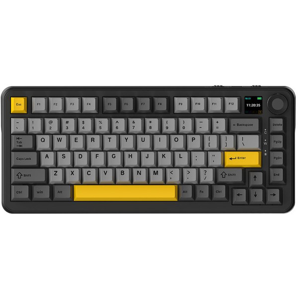 Компьютерная клавиатура AJAZZ AK820 MAX PLUS (черно-серая с желтым)