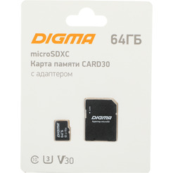 Карта памяти Digma MicroSDXC Class 10 DGFCA064A03