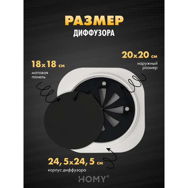 Вентиляционная решетка теневая с вентилятором с таймером и регулировкой воздуха HOMY AIR A125BRT