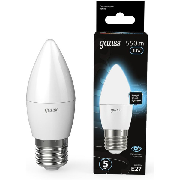 Лампа Gauss LED Candle 6,5W E27 4100K 103102207