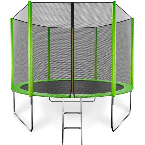 Батут GetActive Jump 8FT с внешней сеткой лестницей зеленый (J8L)