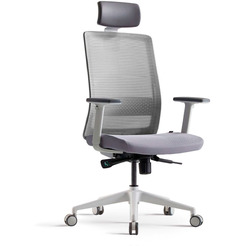 Кресло BESTUHL S30 (белая рама, спинка-сетка черн., сиденье-ткань серый)