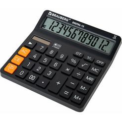 Калькулятор BRAUBERG Digital-12 272968 (черный)