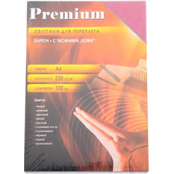 Обложки картонные Office Kit CRA400230 (текстура кожа, А4, 230 гр./м2, красные, 100 шт.)