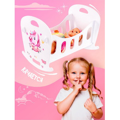 Кроватка-качалка Woody Алиса (единорог Дрим) 03922