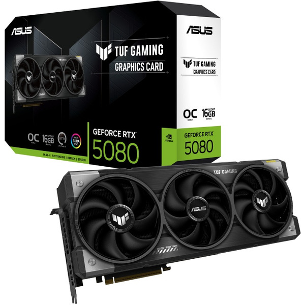 Видеокарта ASUS TUF Gaming GeForce RTX 5080 16GB GDDR7 OC Edition TUF-RTX5080-O16G-GAMING