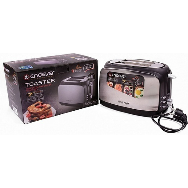 Тостер Endever Skyline ST-121 (черный/сталь)