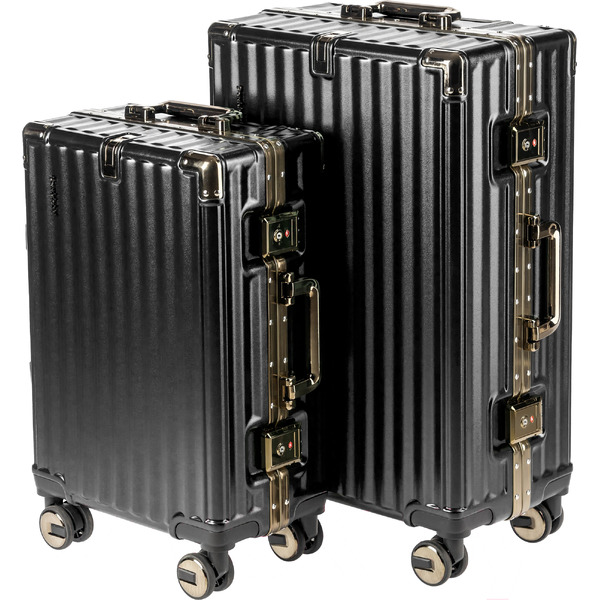 Чемодан DoubleW E087# (M,черный)