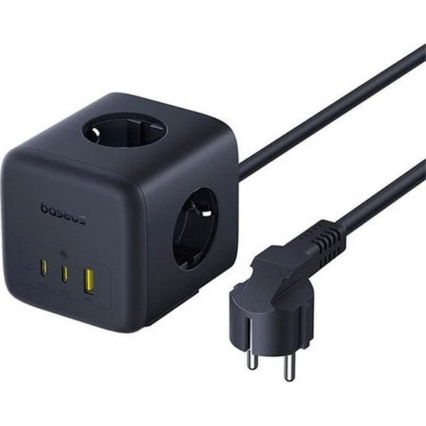 Удлинитель Baseus EnerFill FA11 Cube Power Strip 3AC+1U+2C 67W EU E00082100123-00 (1.5 м, черный)