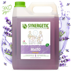 Жидкое мыло SYNERGETIC "Лаванда" с эффектом увлажнения, гипоаллергенное, 5л (105501)