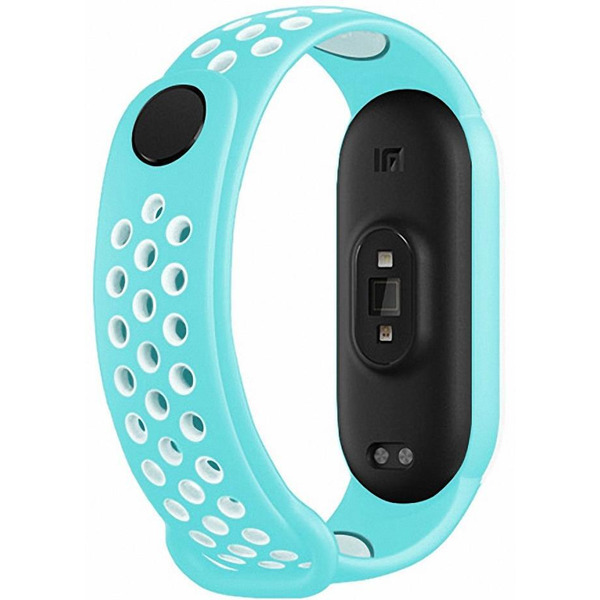 Ремешок Bingo Sport для XIAOMI Mi Band 5/6/7 (мята с белым)