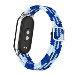 Ремешок Bingo Braided для Xiaomi Mi Band 8 Синий с белым