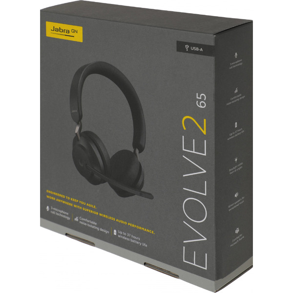 Офисная гарнитура Jabra Evolve2 65 MS Stereo USB-A (черный)