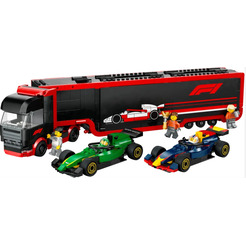 Конструктор LEGO City 60445 Грузовик F1 с болидами RB20 и AMR24 F1