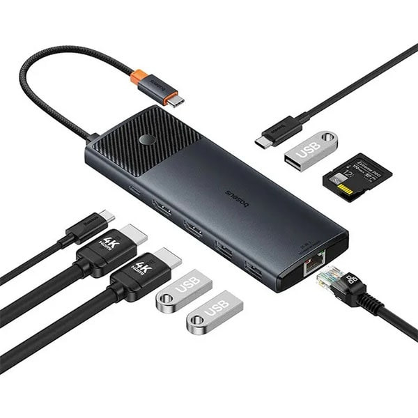 Док-станция Baseus Metal Gleam Series II 10-in1 USB Hub B00061800123-00