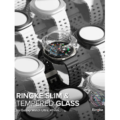 Чехол с защитным стеклом Ringke SLIM+Glass для Galaxy Watch Ultra 47mm 2024/ 2025 MATTE BLACK