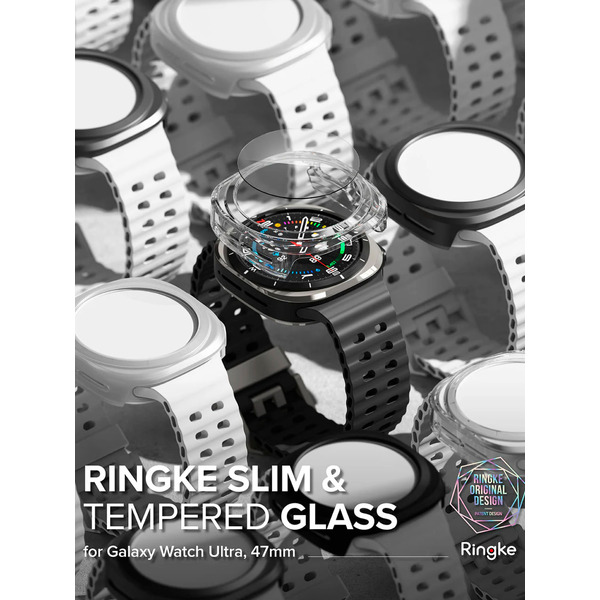 Чехол с защитным стеклом Ringke SLIM+Glass для Galaxy Watch Ultra 47mm 2024/ 2025 MATTE BLACK