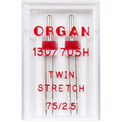 Иглы двойные Organ 2-75/2,5 супер стрейч Blister