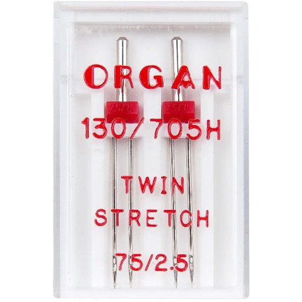 Иглы двойные Organ 2-75/2,5 супер стрейч Blister
