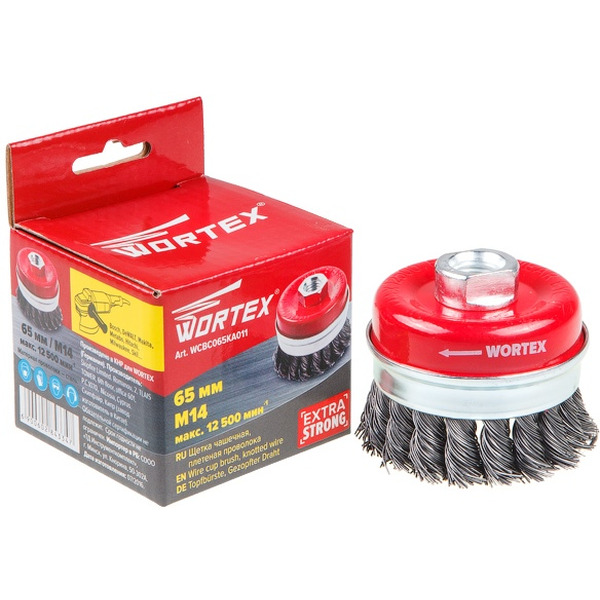 Щетка для шлифмашины WORTEX чашка стальная усиленная 65 мм (WCBC065KA011)