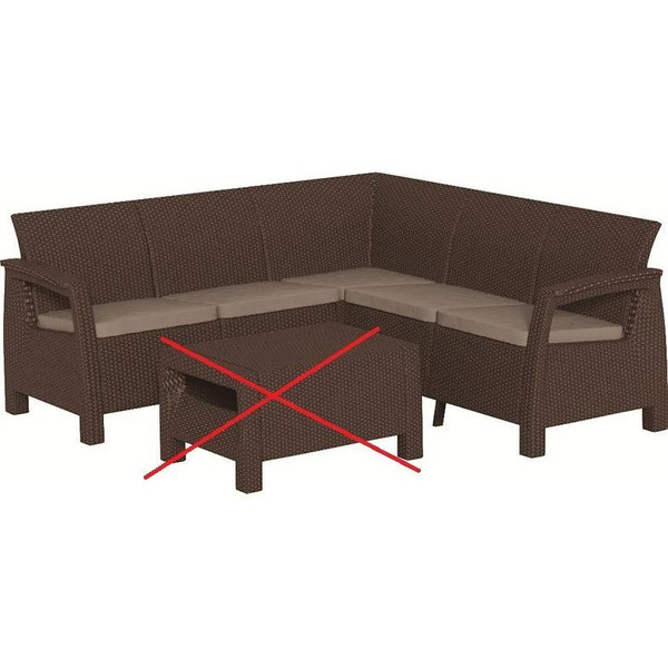 Диван садовый Keter Corfu II Relax (коричневый)