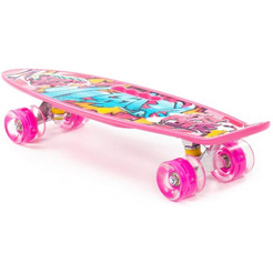 Доска роликовая Полесье 89564 (59 см) малиновая с наклейкой и малиновыми колёсами