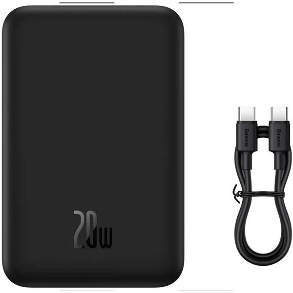 Внешний аккумулятор Baseus Magnetic Mini Wireless Fast Charge Power Bank 20W 20000mAh (черный)