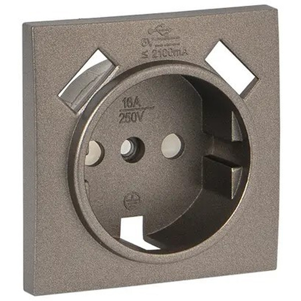 Лицевая панель розетки EKF Валенсия 1-местной 16А графит