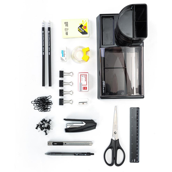 Набор канцелярских принадлежностей DELI E38254 (черный, настольный)