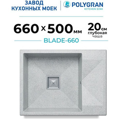 Кухонная мойка Polygran Blade 660 (светло-серый)