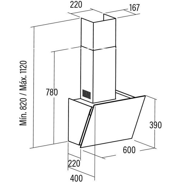 Вытяжка кухонная САТА AGATA 60 GBK