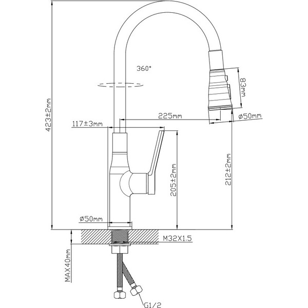 Смеситель Econoce D35 730 EC0733BL (черный)