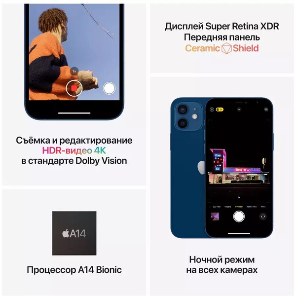 Смартфон Б/У (грейд B) APPLE iPhone 12 64GB Blue (2BMGJ83)