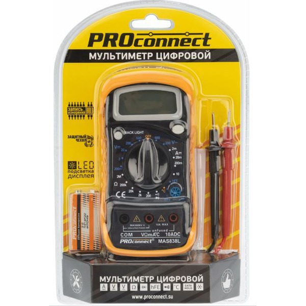 Мультиметр PROconnect MAS838L/DT858L (13-3022)