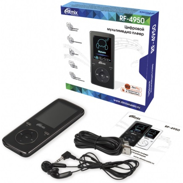 Проигрыватель Flash Ritmix RF-4950 (4Gb) Black