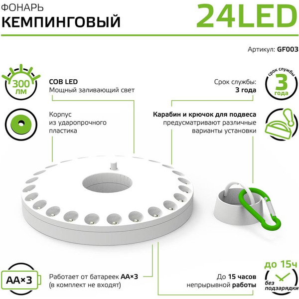 Фонарь кемпинговый Gauss GFL003